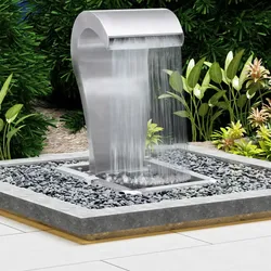 Garten-Wasserfall Silbern 52,4x34,2x82 cm Edelstahl