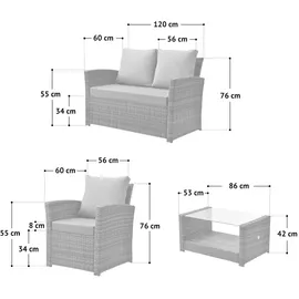 Svita ROMA Lounge-Set grau