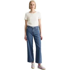 Marc O'Polo Weite Jeans MARC O'POLO DENIM "aus Lyocell-Mix ohne Stretch", Damen, Gr. 29, Länge 34, blau (medium blau), Obermaterial: 80% Lyocell, 20% Baumwolle, unifarben, knöchelfrei, Jeans