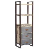 Massivmoebel24 Regal Mango 60x40x180 natur bedruckt factory 105