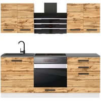 Belini Küchenzeile Küchenblock Mary - Küchenmöbel 180 cm Einbauküche Vollausstattung ohne Elektrogeräten mit Hängeschränke und Unterschrän...