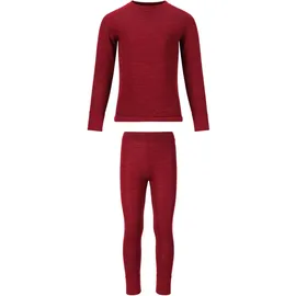 ZigZag Pattani Wolle, Skiunterwäsche-Set Kinder 4260 - sun-dried tomato 10% (140/146)