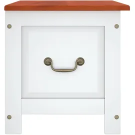 vidaXL Truhe mit Deckel Braun und Weiß Massivholz Akazie