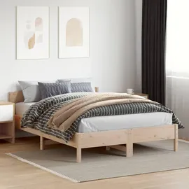vidaXL Massivholzbett 120 x 200 cm Braun