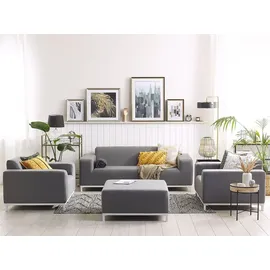 Beliani Lounge 5er Set Loungeset grau/weiß