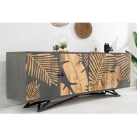 Riess Ambiente Massives Sideboard TROPICAL 160 cm Mangoholz Florales Design Anrichte Kommode