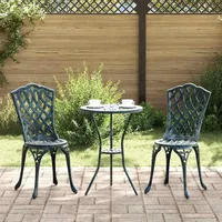 VidaXL 3-tlg. Garten-Bistro-Set Grün Aluminiumguss