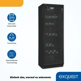 Exquisit GKS350-1-GT-280D Getränkekühlschrank (320 l, 1730 mm hoch, Schwarz)