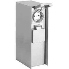 DIEBOLD Steckdosensäule 2-fach, IP44, Eisen gebürstet - Silber/Bunt