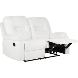 2-Sitzer Sofa weiß manuell verstellbar BERGEN