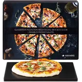 Navaris Pizzastein XL 38 x 30 cm Cordierit schwarz