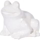 Dobar Keramik-Gartenfigur Frosch, Weiß, Gr. M