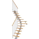 DOLLE Mittelholmtreppe Dublin buchenholz, 12 Stufen: bis 292cm Raumhöhe - grau