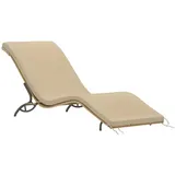 Outsunny Rattan-Sonnenliege Stahl  PE-Rattan 166L x 63B x 76H cm Beige