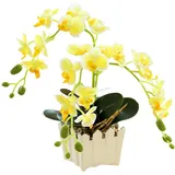 XIZHI Künstliche Schmetterlingsblumen, künstliche Orchideen mit Topf, Seidenorchideen, künstliche Phalaenopsis-Orchidee, Blume für Hochzeit, Büro, Heimdekoration, Tischdekoration im Innenbereich