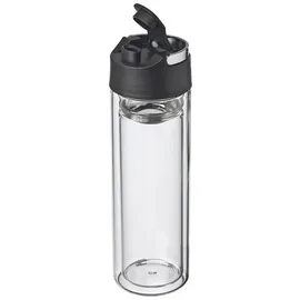 MacMa Doppelwandige Glasflasche / Trinkflasche / mit Siebeinsatz / 400ml Füllvermögen