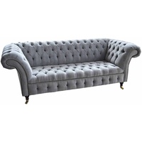 JVmoebel Chesterfield-Sofa, Sofa Chesterfield Klassisch Design Wohnzimmer Sofas Couch Neu grau