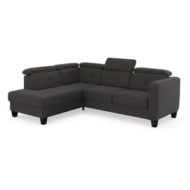 sit&more Ecksofa SIT & MORE "Belluci L-Form", grau (fango), B:249cm H:85cm T:195cm, Sofas, Ecksofa, inklusive Federkern, wahlweise mit Bettfunktion und Bettkasten