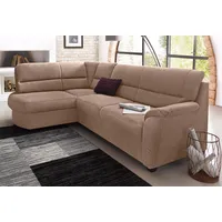 Ecksofa SIT & MORE "Pandora L-Form" Sofas Gr. B/H/T: 251cm x 91cm x 176cm, Luxus-Microfaser, Ottomane links, ohne Bettfunktion, braun wahlweise mit Bettfunktion und Bettkasten