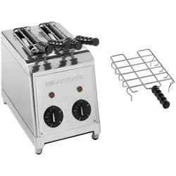 Milantoast 2-er Toaster mit Zangen mit Brötchenaufsatz