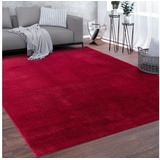 Paco Home Teppich »Cadiz 630«, rechteckig, Uni-Farben, besonders weich, waschbar, auch als Läufer erhältlich, rot
