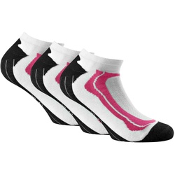 Rohner Basic Unisex Sneaker Sportsocken, 3er Pack - Sport, Baumwolle Weiß/Pink 35-38