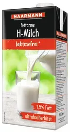 H-Milch 1,5% Fett laktosefrei 12x1L NAARMANN 2960 / 2900