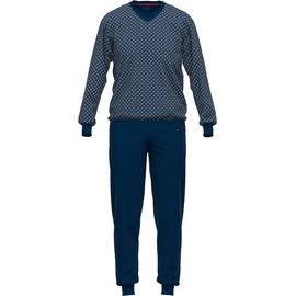 BUGATTI Herren, Pyjama, Herren-Schlafanzug, Blau, 52,