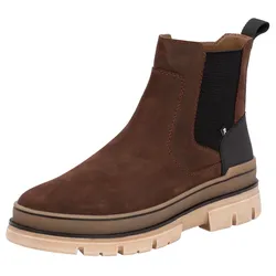 Chelseaboots RIEKER EVOLUTION, Herren, Gr. 46, braun (dunkelbraun), Leder, unifarben, sportlich, Schuhe, Schlupfboots, Stiefelette mit praktischem Innenreißverschluss