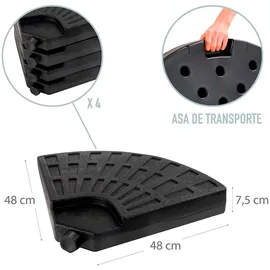 Aktive 62197 - 4-teiliger Sonnenschirmhalter aus Kunststoff 48x48x7,5 cm
