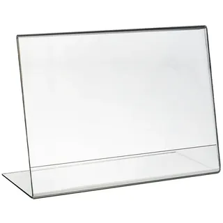 HMF 46931 Acryl Tischaufsteller schräg, DIN A6 Querformat, Glasklar