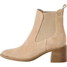 TAMARIS Damen Chelsea mit Blockabsatz Leder, beige, 41 EU