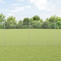 vidaXL Zaun mit Pfosten 1,5 x 10 m Silber/Stahl