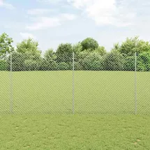 vidaXL Zaun mit Pfosten 1,5 x 10 m Silber/Stahl