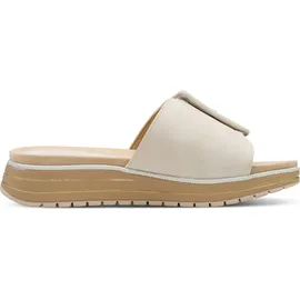 Marco Tozzi Damen Pantoletten mit Klettverschluss Bequem, Beige 39 EU