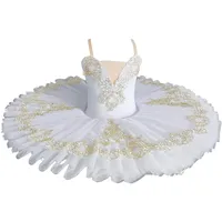 purpleq Mädchen Professionelles Ballett Tutu Kleid Weiß Ballerina Bühne Tanzwettbewerb Kostüm Kinder Damen Schwanensee Party Kleid - 170