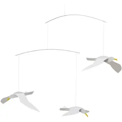 Flensted Mobiles - Soaring Seagulls Mobile, weiß / gelb