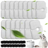 Filter Katzenbrunnen,16er Pack Katzenbrunnen Filter für Dockstream Trinkbrunnen für Katze PLWF005, PLWF115, PLWF105, Trinkbrunnen Filter Ersatzfilter für Katzentrinkbrunnen