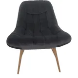 Dynamic24 Sessel xxl Samt grau Metall Holzoptik 390641