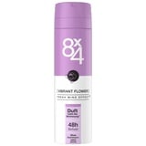 8X4 Vibrant Flower Deospray, Deodorant mit exotisch-floralem Duft, erfrischendes Deo ohne Aluminium (ACH) mit 48h zuverlässigem Schutz (150 ml)