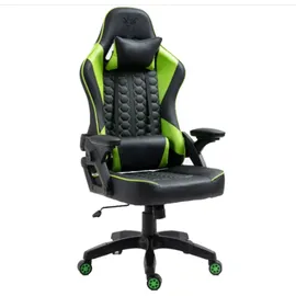 kraken chairs Gaming Stuhl Ergonomischer Gaming Sessel, Bürostuhl Höhenverstellbar Drehstuhl, Gamer Stuhl Verstellbare Armlehne Lendenkissen Schwarz/Grün