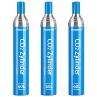 Homewit 3 x CO2-Zylinder, Kohlensäure Zylinder Kohlendioxid Zylinder 425g Kohlensäure für ca. 60 L Wasser, Neu & Erstbefüllt in Deutschland gee...
