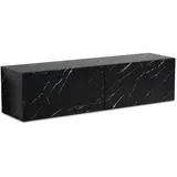 KADIMA DESIGN Lowboard Hängend Marmor-Optik 120x30x30 cm TV-Schrank, Design in Schwarz | Gr.: onesize