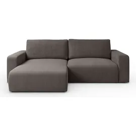 lookway Ecksofa OPERA L-Form mit Schlaffunktion und Bettkasten Braun