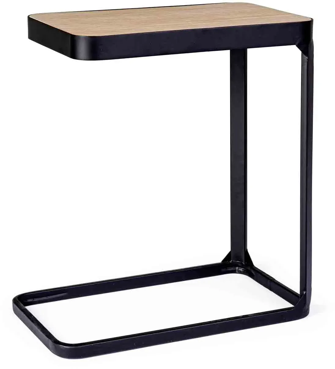 Beistelltisch Everitt aus Tannenholz, modernes Design, naturfarben, Metallgestell, 50x30 cm
