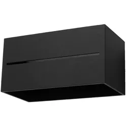 SOLLUX LIGHTING Wandleuchte "LOBO", schwarz, H: 10cm, Lampen, Das Oberteil scheint
