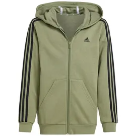 Adidas Kinder Kapuzensweat Essentials 3-Streifen, TENGRN/BLACK, 152