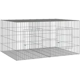 vidaXL Kaninchenkäfig 2 Paneele 110x79x54 cm Verzinktes Eisen