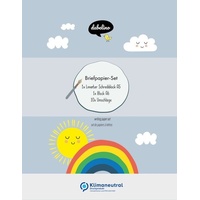 Dabelino Liniertes Briefpapier-Set für Kinder: Regenbogen (für Mädchen und