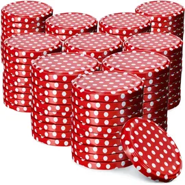 Kadax Schraubdeckel fi82 mm, Twist-Off-Deckel, 100 Stück, Rot gepunktet,